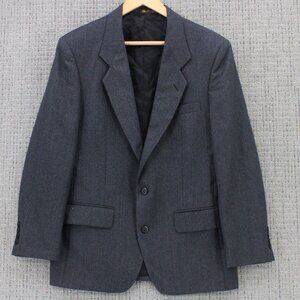 Vintage Foreman & Clark Wool Blazer Mens Size 40S Dark Gray Casual Lined